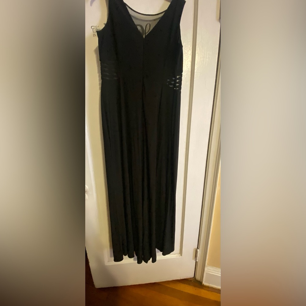 Cocktail long black dress zipper in the back